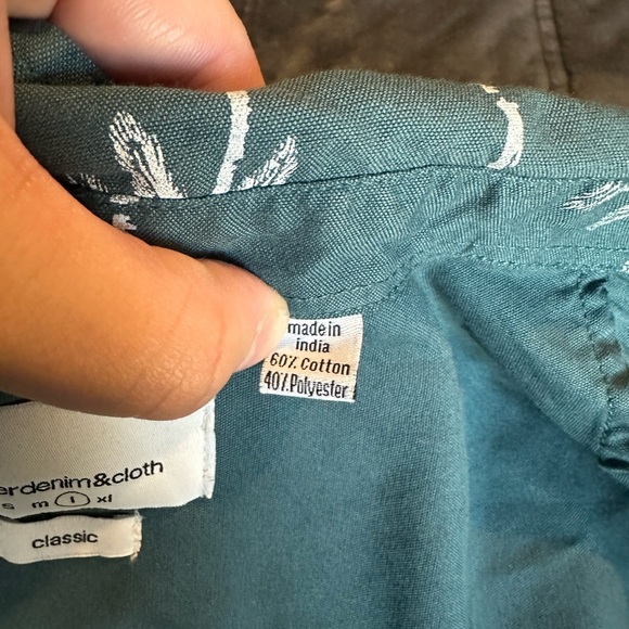 Paper Denim & Cloth Men’s L Hawaiian Palm Short Sleeve Button Down Shirt - Picture 6 of 9